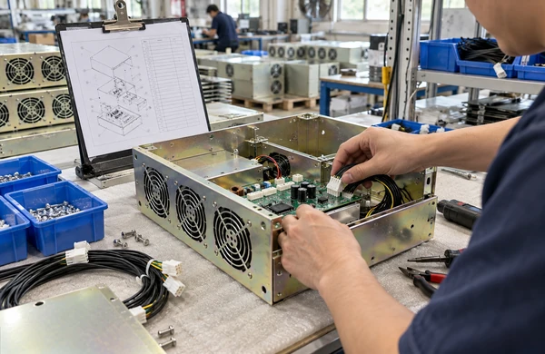 Controlled BOM connecting custom parts, purchased components and final assembly requirements