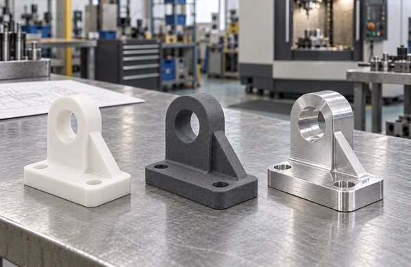 Prototype progression from a 3D-printed fit model to a CNC-machined functional part